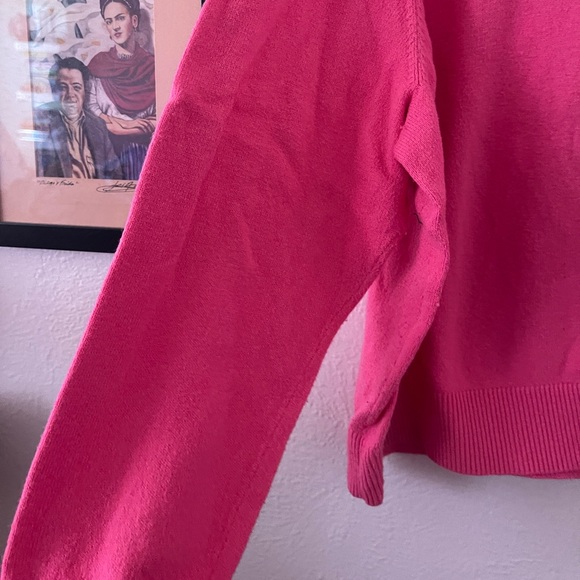 Cotton Blend Pink Cardigan, 3x - Picture 3 of 7